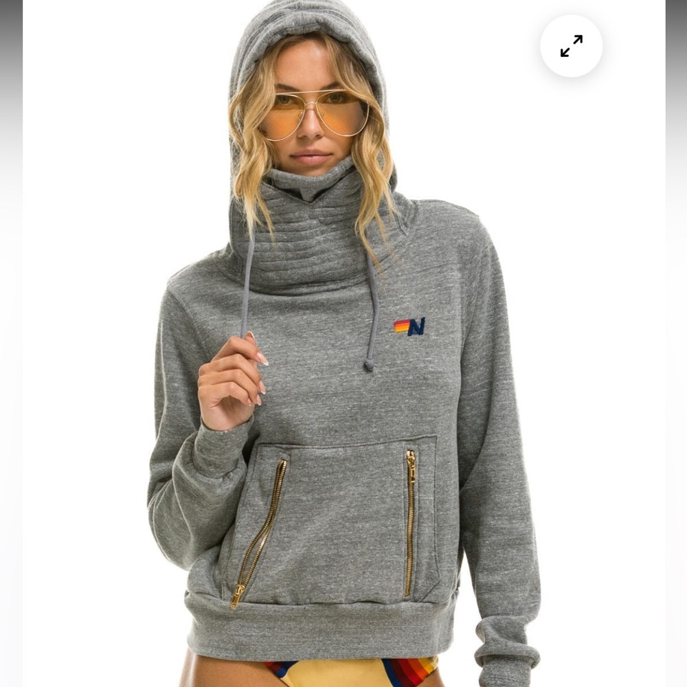NWT Aviator Nation Gray Pullover Hoodie